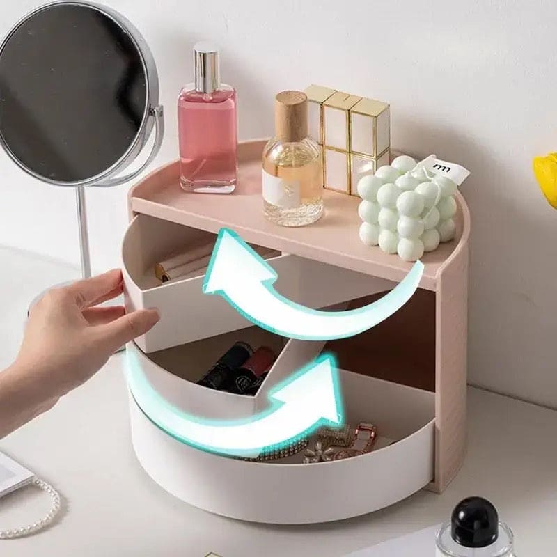 Creative Semicircle Storage Box, 3 Layer Travel Jewelry Box, Multi Layer Countertop Makeup Organizer, Multifunctional Half Circular Dressing Beauty Box, Student Stationery Cosmetic Storage Organizer Creative Semicircle Storage Box, 3 Layer Travel Jewelry Box, Multi Layer Countertop Makeup Organizer, Multifunctional Half Circular Dressing Beauty Box, Student Stationery Cosmetic Storage Organizer